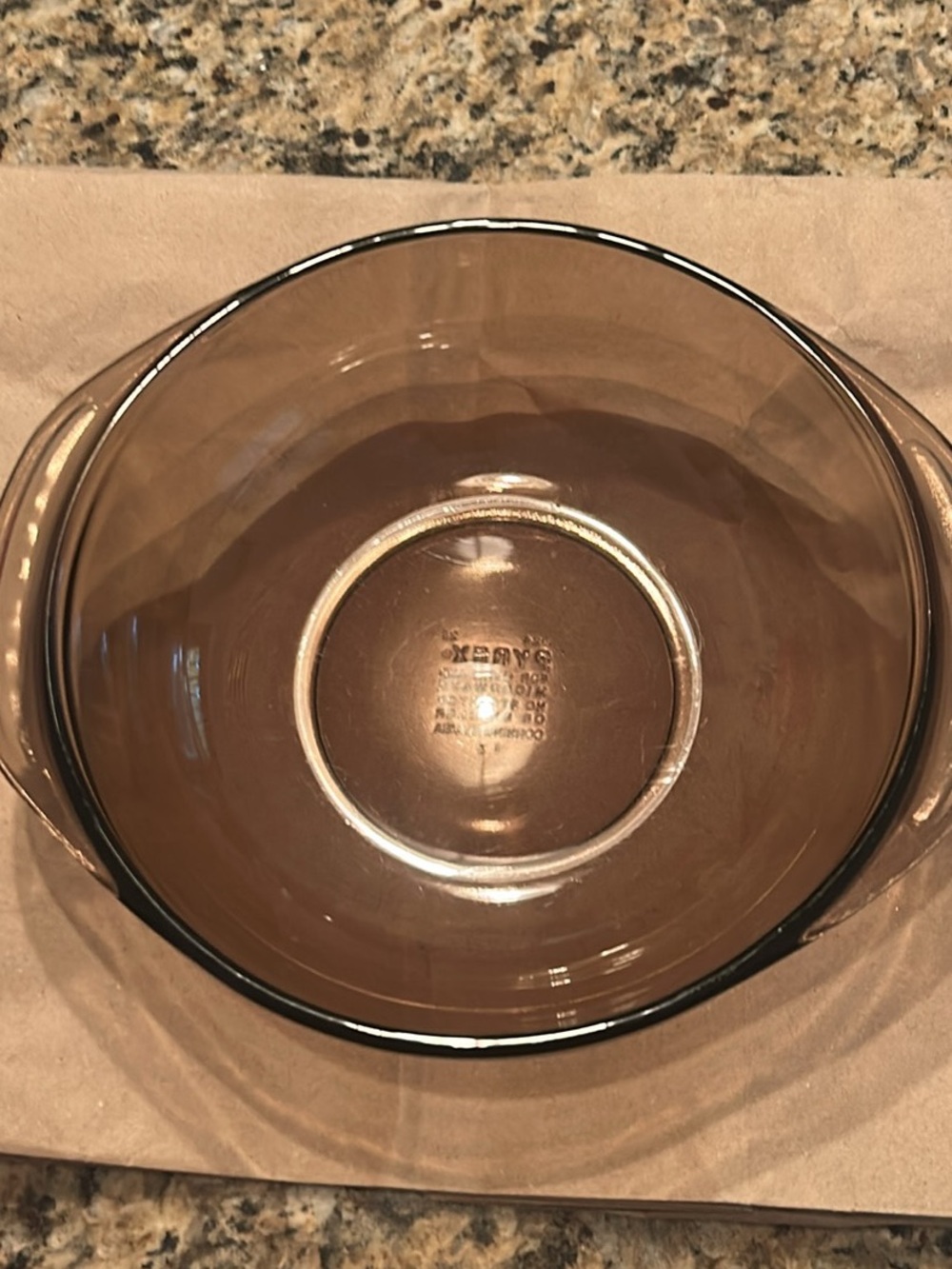 Pyrex Amber-Tinted Glass Mixing Bowl with Side Handles